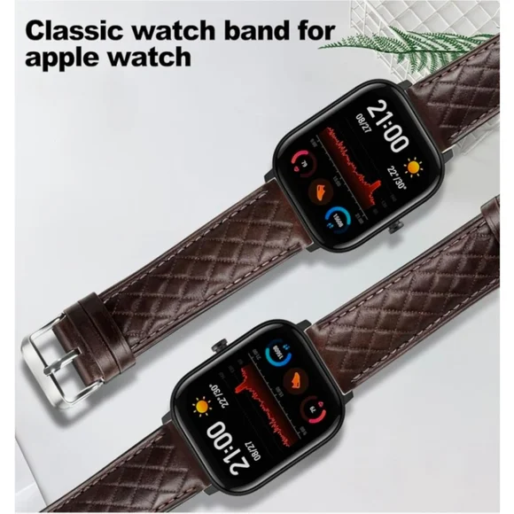 Leather Band for Apple Watch Series 44/45/46/49mm/42(Series 3 2 1 ) - Picture 6 of 11